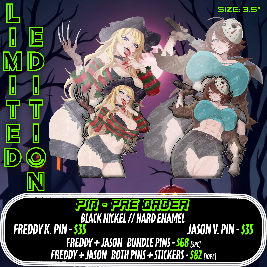 Freddy VS Jason Waifus (H) - Pins - Limited Edition (Pre-Order)