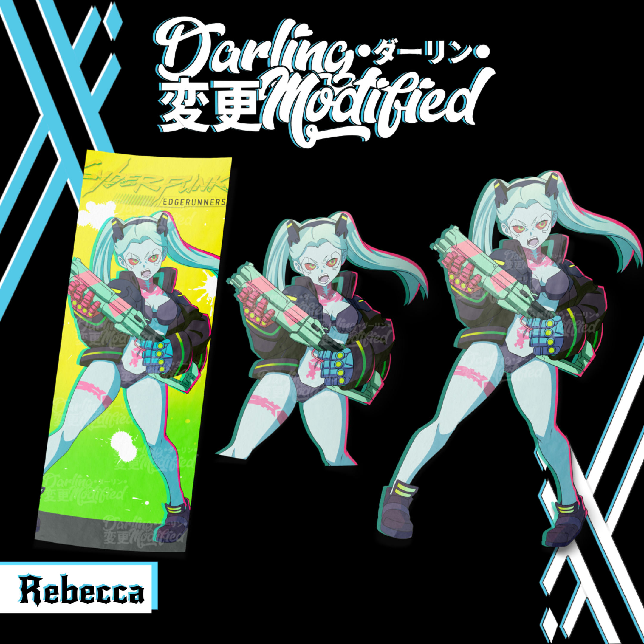 Cyberpunk Edgerunners Rebecca Anime Girl Sticker Vinyl Decal Phone