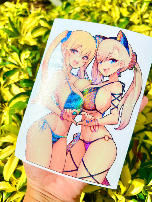 GLITTER HOLO SPOT WAIFUS - LIMITED EDITION STICKERS